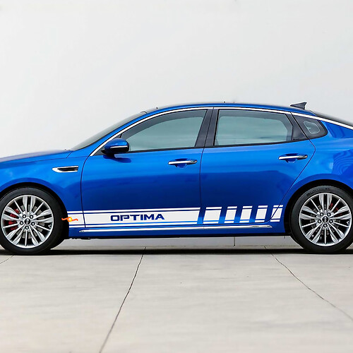Adesivo decalcomania in vinile con strisce laterali da corsa adatto a Kia Optima
