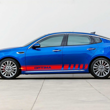 Adesivo decalcomania in vinile con strisce laterali da corsa adatto a Kia Optima
 2