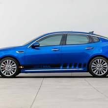 Adesivo decalcomania in vinile con strisce laterali da corsa adatto a Kia Optima
 3