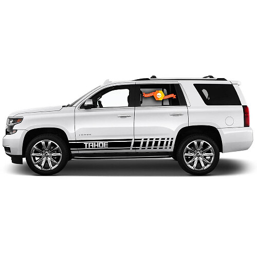 2X Grafiche Laterali Multicolore Simbolo Chevrolet Tahoe Adesivo in Vinile per Corse Auto