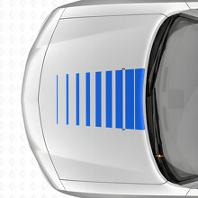 Adesivo in Vinile con Strisce Stile Strobo per Cofano Dodge Charger 2006-2010_2