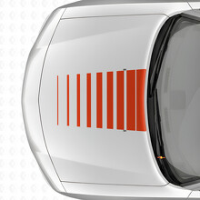 Adesivo in Vinile con Strisce Stile Strobo per Cofano Dodge Charger 2006-2010_4