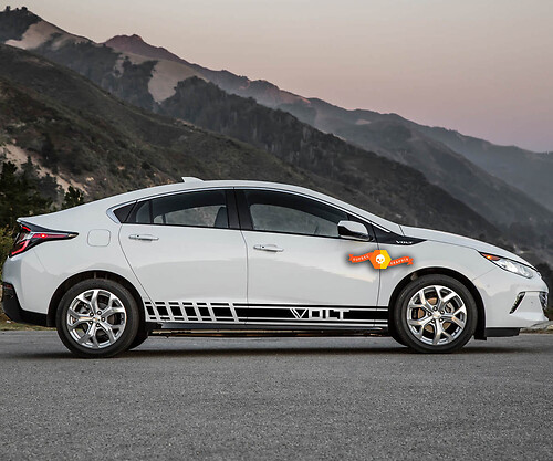 2 adesivi in ​​vinile con grafica multipla a colori Chevrolet Volt Symbol Car Racing
