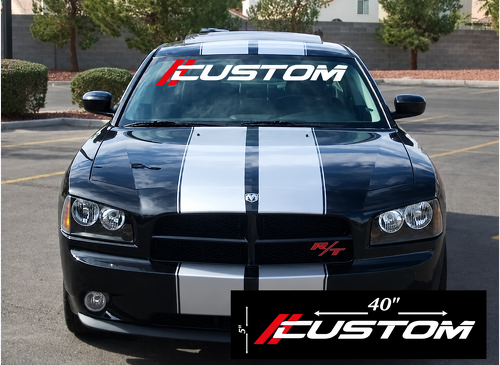 CUSTOM Twin Slash Lettering — Adesivo in vinile (parabrezza) per Dodge Charger