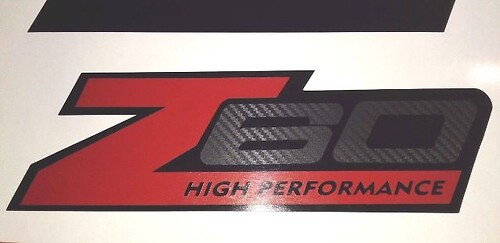 Z60 adesivi decalcomania fibra di carbonio Chevy Chevrolet ad alte prestazioni (Set)
