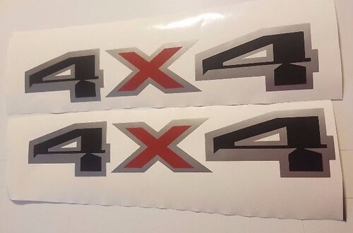 Adesivi decalcomanie 4x4 nero piatto grigio e rosso silverado chevy ford f150 f250 (SET)
