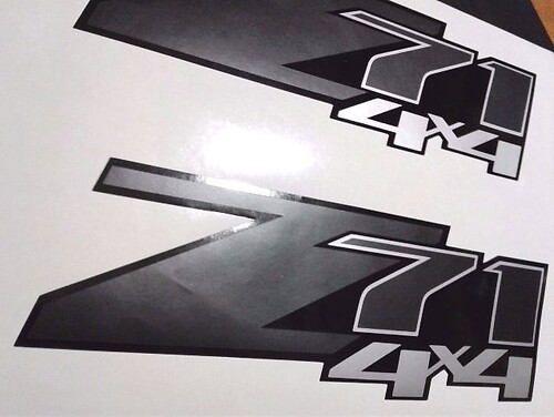 Z71 4x4 decalcomanie adesivi silverado chevrolet camion chevy NERO OPACO (set)

