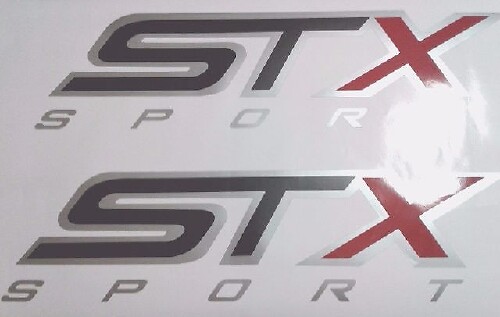 Set Adesivi Decalcomanie Laterali Sportive STX per Camion - Nero Opaco Grigio