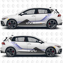 Kit di adesivi in vinile a strisce laterali Heritage a nido d'ape per VW Volkswagen Golf_3