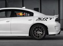 Adesivi laterali in vinile stile usurato SRT Scat Pack per Dodge Charger Challenger_3