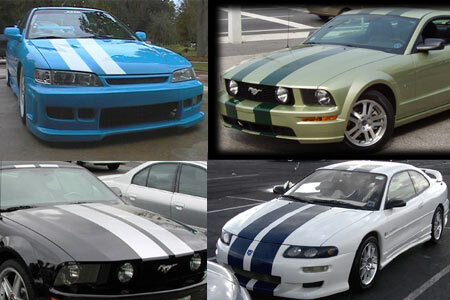 Kit adesivo con strisce da corsa doppie
