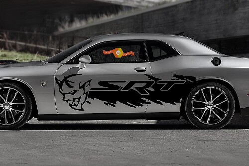 Set di Adesivi Laterali in Vinile Grunge Stile Demon per Dodge Challenger