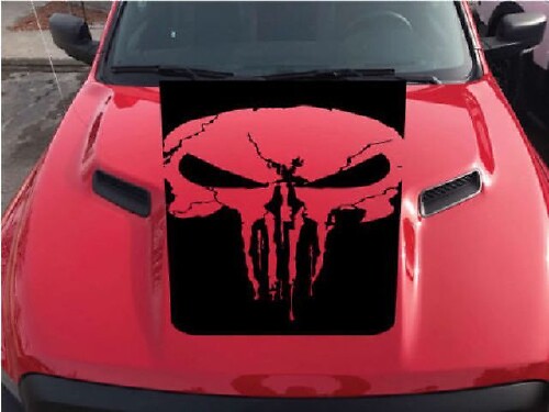 Adesivo in Vinile con Teschio Punisher per Dodge Ram Truck