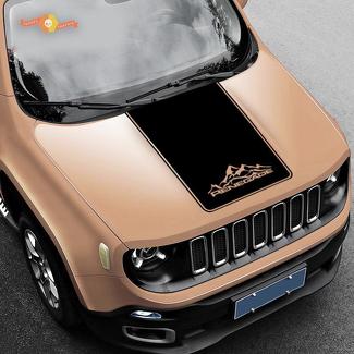 Jeep Renegade Mountain grafica vinile adesivo decalcomania cappuccio cast opzione
