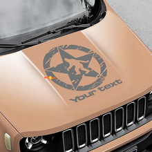 Adesivo in Vinile per Cofano Yeti Sasquatch Army Star Usurato Graffiato per Jeep Renegade 2
