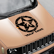 Adesivo in Vinile per Cofano Yeti Sasquatch Army Star Usurato Graffiato per Jeep Renegade 3