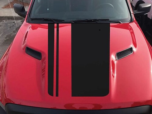 2015-2017 Dodge Ram Rebel Black Out Hood Truck Vinile Adesivo Decalcomania Opzioni grafiche Colore

