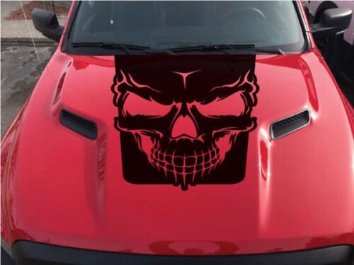 2015-2017 Dodge Ram Rebel Skull Hood Truck Vinile Adesivo Decalcomania Opzioni grafiche Colore
