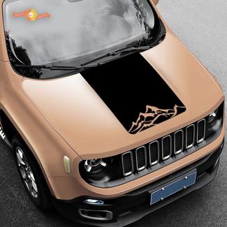 Jeep Renegade Mountain grafica vinile adesivo cappuccio cappuccio