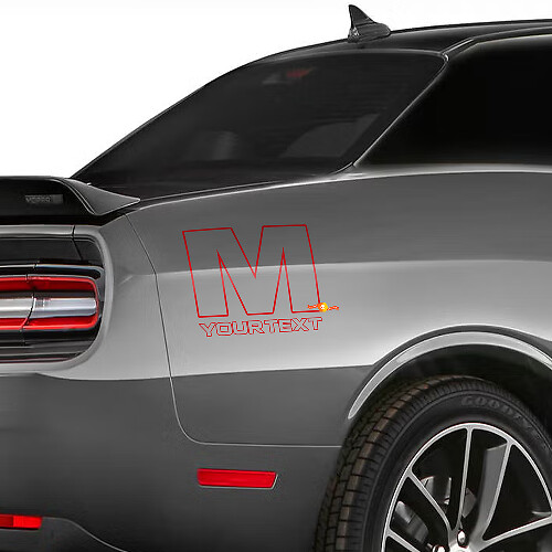 Adesivo Vinile Logo M Mopar Posteriore Laterale 2 per Dodge Challenger