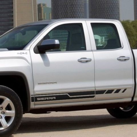 Adesivi Strisce Geometriche per Pannello Porta Laterale con Scritta Sierra per GMC Sierra