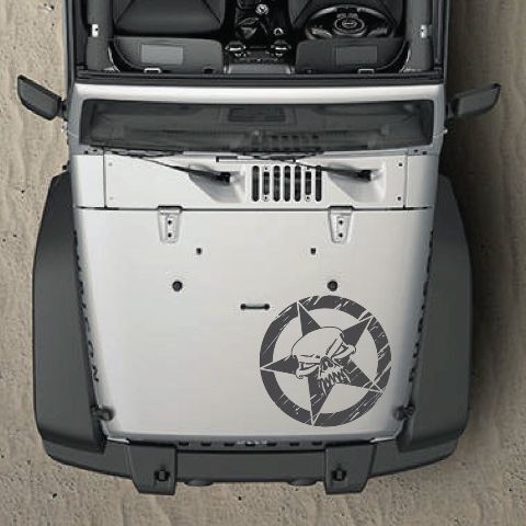 Adesivo in Vinile con Stella dell'Esercito Usurata per Cofano Jeep Wrangler
