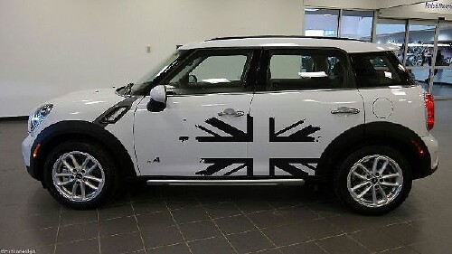 Bandiera del Regno Unito British Mini Cooper Graphic Decal Sticker Distressed Truck Vehicle Vinyl
