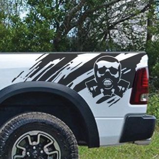 Biohazard Skull Splash Splatter Grunge Pickup Truck Vinyl Decal letto Graphic Cast