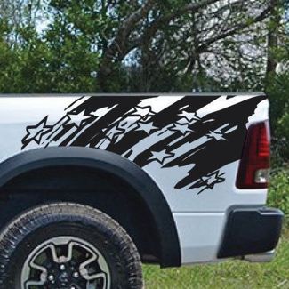 American Flag Stars Splash Splatter Grunge Pickup Truck Vinyl Decal grafico del letto