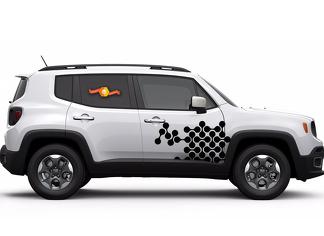 Forme Cerchi Retro Puzzle Graphic Decal Sticker Camion Veicolo SUV Renegade Car
