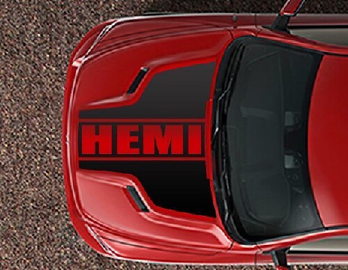Set di Adesivi in Vinile con Contorno HEMI per Cofano Dodge RAM 1500