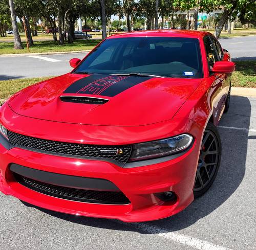 392 Outline Daytona Style Three-Piece Set — Adesivo in vinile (cofano) per Dodge Charger 2015-2018