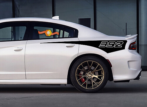 392 Strisce Laterali con Logo Contorno Adesivo Vinile per Dodge Charger 2015-2020