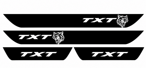 TXT Custom Cat Head Four Piece Door Sill Set Portiera Adesivo in vinile per Dodge Charger SRT, Hellcat 2016-2018