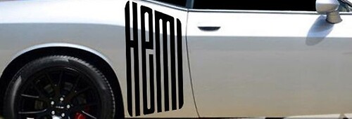 CUDA HEMI Testo Logo Adesivo Decalcomania Grafica Vinile Challenger Charger SRT RT RAM
