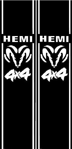 DODGE HEMI 4x4 RACING STRISCE Decalcomania in vinile Adesivo Emblema Logo grafico