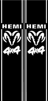 DODGE HEMI 4x4 RACING STRISCE Decalcomania in vinile Adesivo Emblema Logo grafico