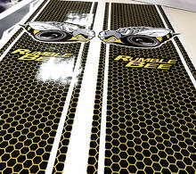 Set di Adesivi in Vinile a Strisce Rumble Bee Honeycomb per il Comodino per Dodge Ram 1500 2500_2