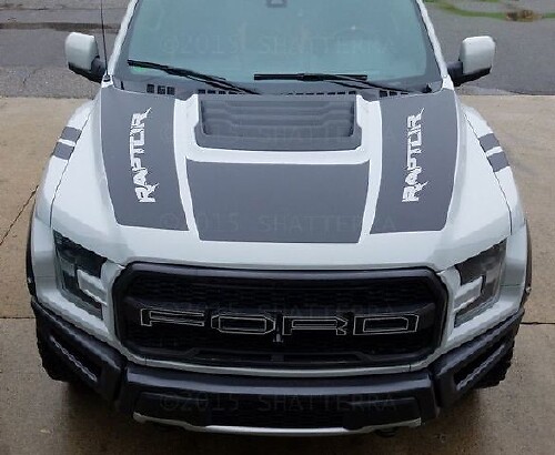 Doppia Striscia in Vinile Grafica Cofano Predator Svt Rph-003 Adesivo per Ford F-150 Raptor