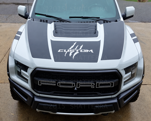 Adesivo in vinile personalizzato Scratch Claw Blackout per cofano Ford F-150 2017