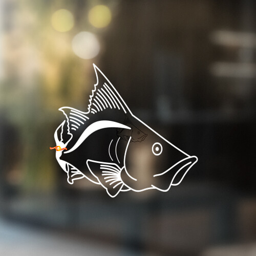 Adesivo murale per finestra e parete in vinile FISH, rimovibile per il bagno #2
