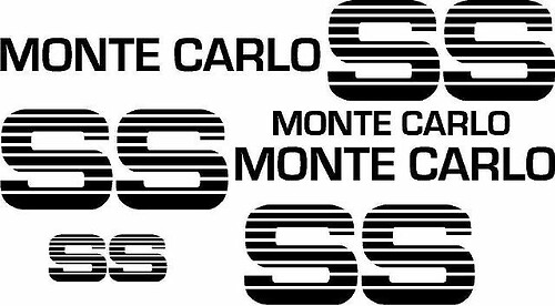 83 84 Chevy SS Monte Carlo Super Sport Choo Choo Kit di adesivi in ​​vinile personalizzati Deluxe

