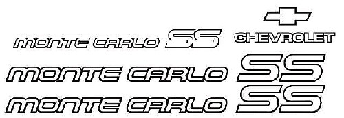 Kit di decalcomanie in vinile per il restauro della Chevy Monte Carlo SS