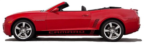 Kit decalcomanie adesive per strisce laterali con grafica Camaro Rocker 2010 2015 LS SS LT
