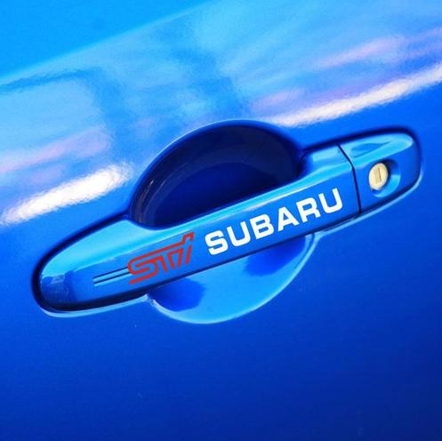 4PCS Riflettente STI Auto Door Handle Bar Decal Vinyl Car Sticker per SUBARU DIY