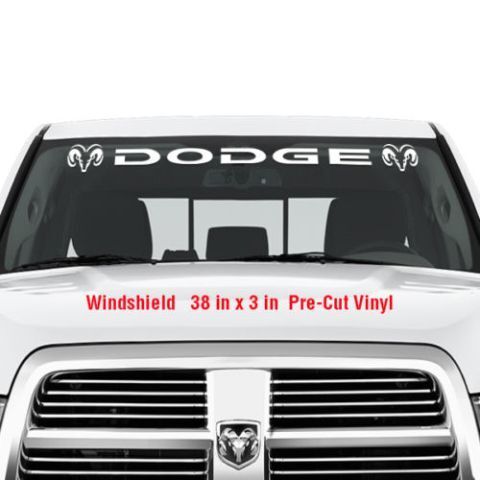 DODGE Parabrezza Decalcomania in vinile Adesivo Grafico Decalcomanie Camion RAM Hemi Logo