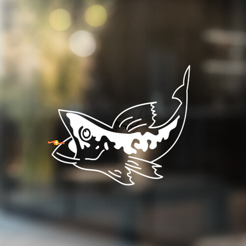 Adesivo Universale in Vinile Pesce Luccio a Bocca Larga