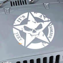 Adesivo Personalizzato Teschio Stellato Militare per Cofano Jeep Wrangler_2
