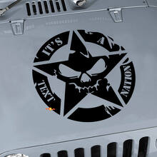 Adesivo Personalizzato Teschio Stellato Militare per Cofano Jeep Wrangler_3
