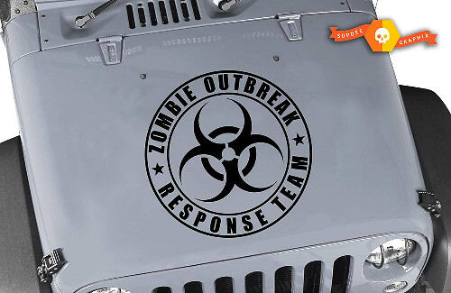 Adesivo in Vinile Cappuccio Squadra di Risposta all'Incidente Zombie per Jeep Wrangler
